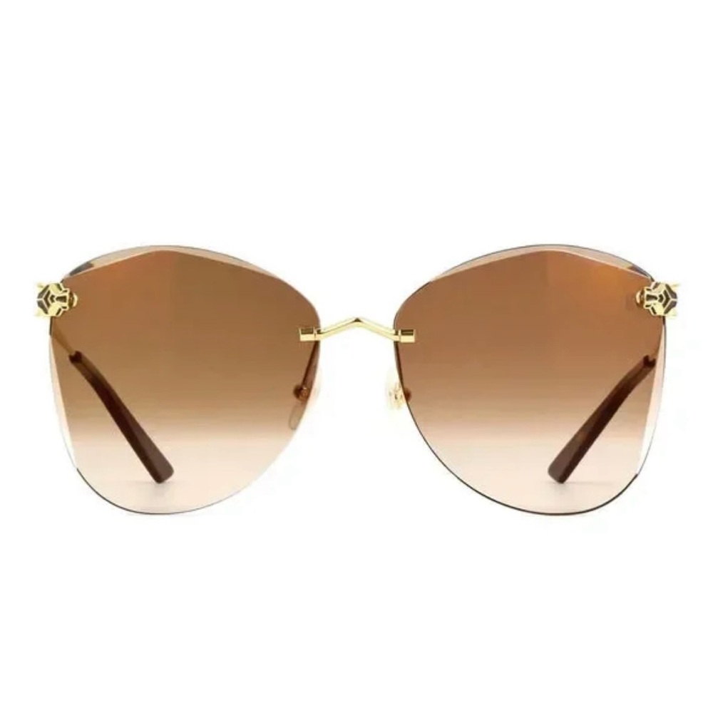 Cartier Panthère Classic 24K-Gold-Plated Butterfly Sunglasses